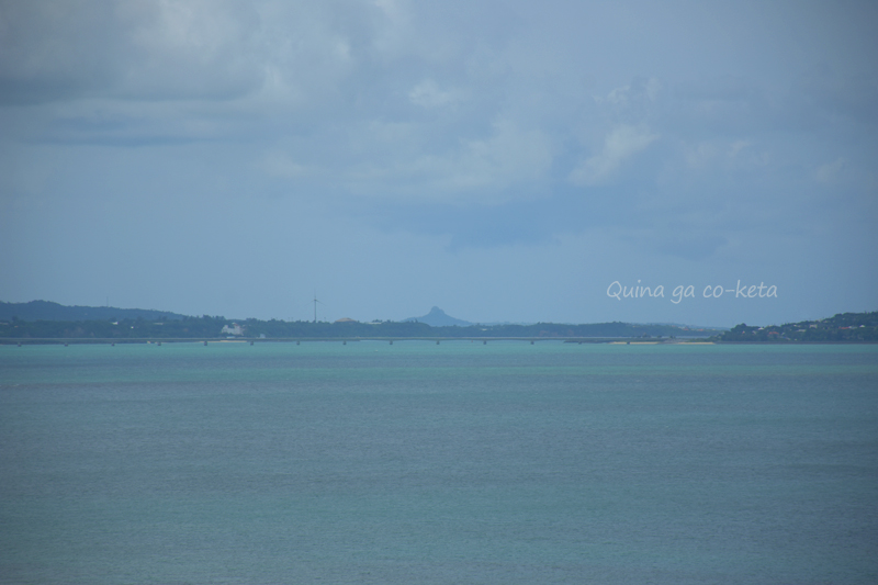 結の浜展望台から見えた伊江島タッチュー
